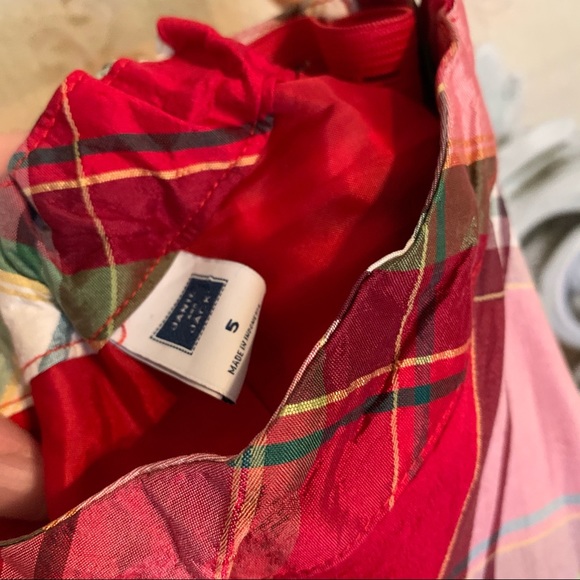 Plaid Silk Pants Red Plaid Holiday Christmas Girl NYC Luxury Prep - Picture 4 of 5